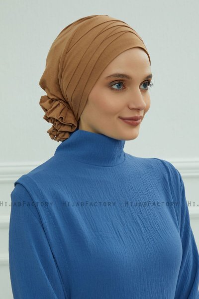 Monica - Hellbraun Baumwolle Turban