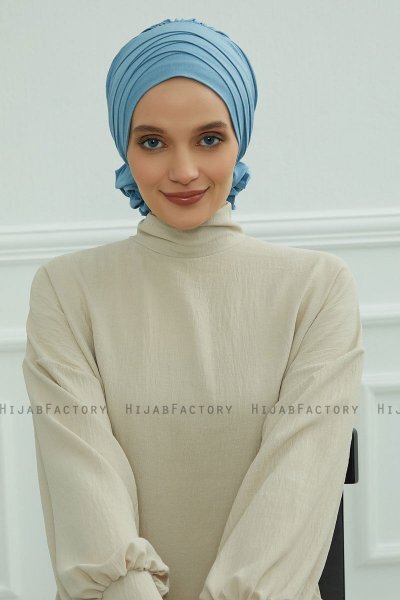 Monica - Sky Blue Baumwolle Turban