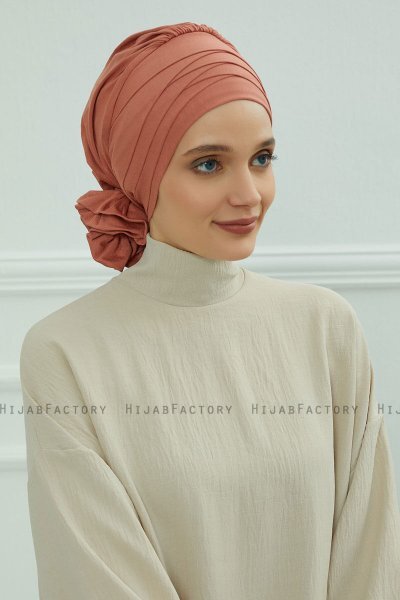 Monica - Lachsfarbe Baumwolle Turban