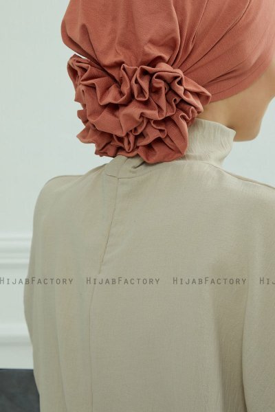Monica - Lachsfarbe Baumwolle Turban