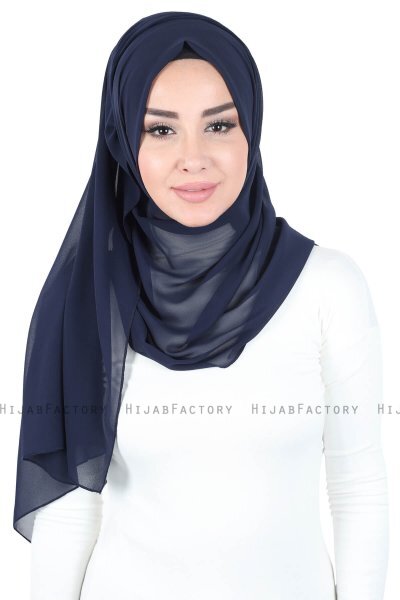 Joline - Navy Blau Premium Chiffon Hijab