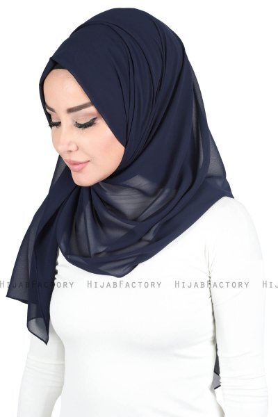 Joline - Navy Blau Premium Chiffon Hijab