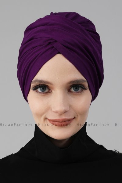Fiona - Lila Baumwolle Turban - Ayse Turban