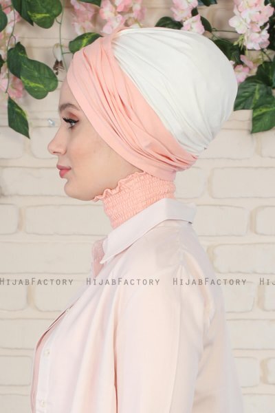 Fiona - Altrosa & Creme Baumwolle Turban