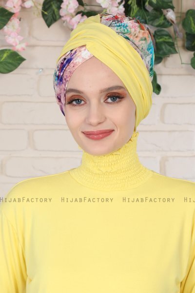Fiona - Yellow Paint Baumwolle Turban