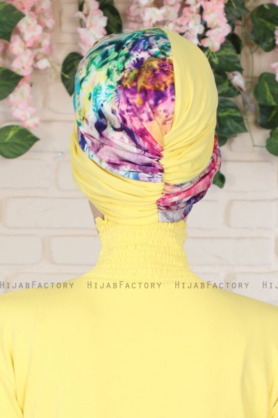 Fiona - Yellow Paint Baumwolle Turban