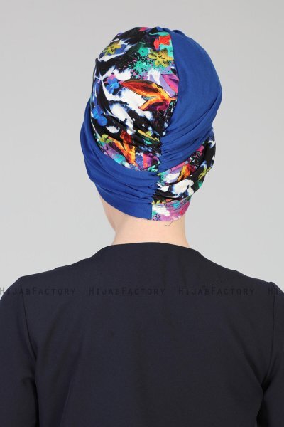 Fiona - Blau Baumwolle Turban