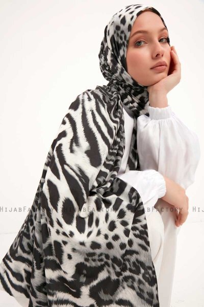 Ayten - Grau Gemustert Hijab