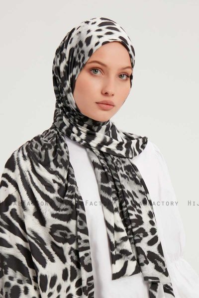 Ayten - Grau Gemustert Hijab