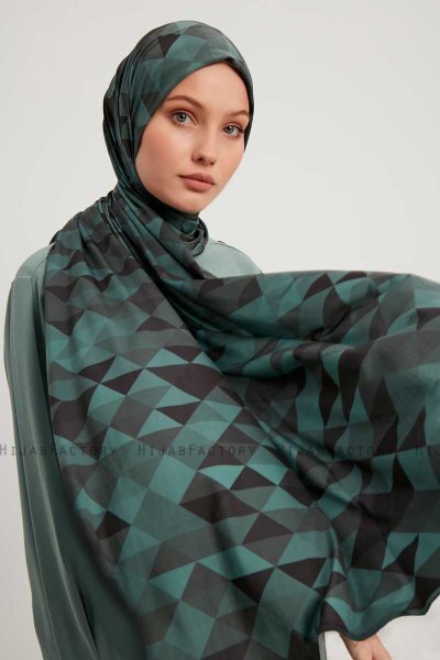 Banou - Benzinblau Gemustert Hijab