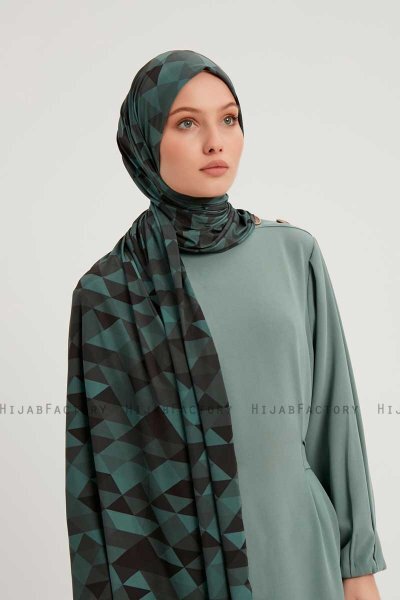Banou - Benzinblau Gemustert Hijab