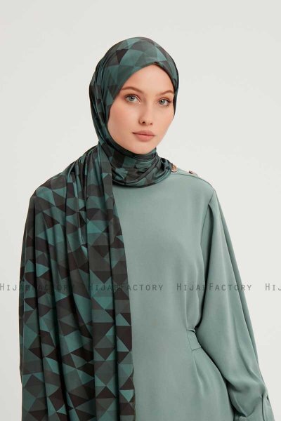Banou - Benzinblau Gemustert Hijab