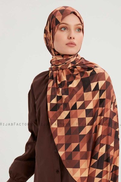 Banou - Braun Gemustert Hijab