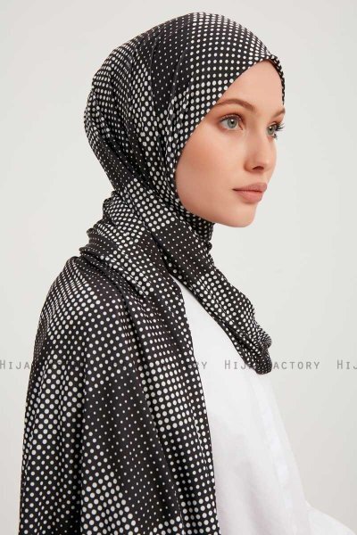 Nurgul - Schwarz Gemustert Hijab