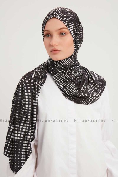Nurgul - Schwarz Gemustert Hijab