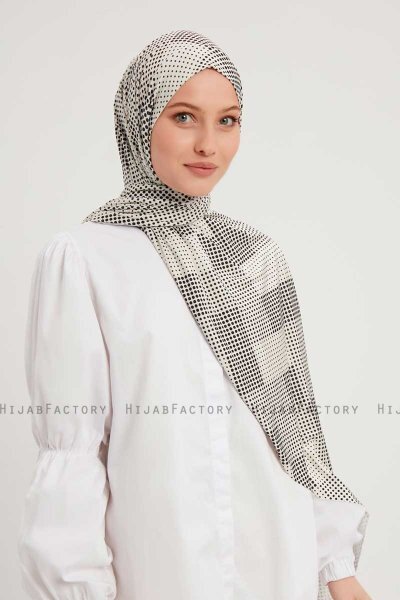 Nurgul - Hellgrau Gemustert Hijab