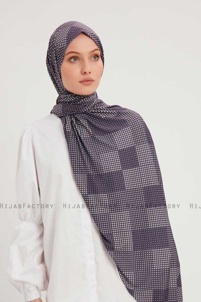Nurgul - Lila Gemustert Hijab