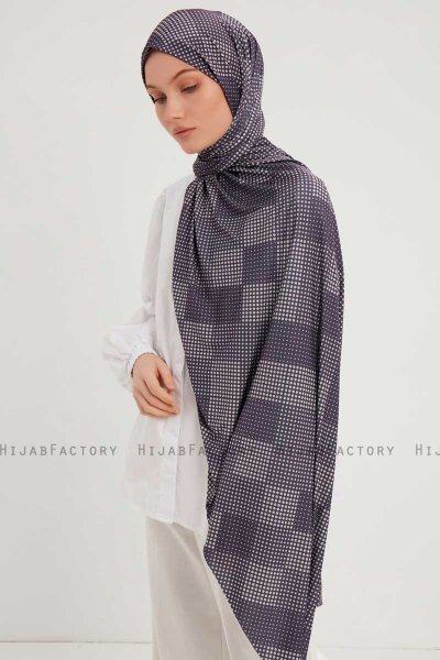 Nurgul - Lila Gemustert Hijab
