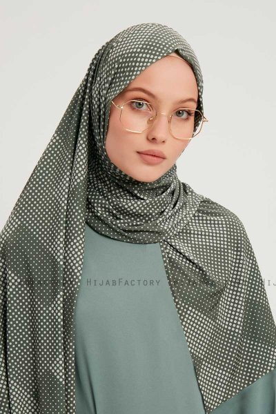 Nurgul - Grün Gemustert Hijab