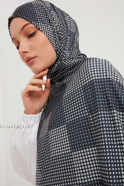 Nurgul - Navy Blau Gemustert Hijab