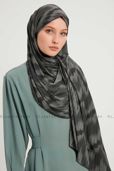Tansu - Schwarz Gemustert Hijab