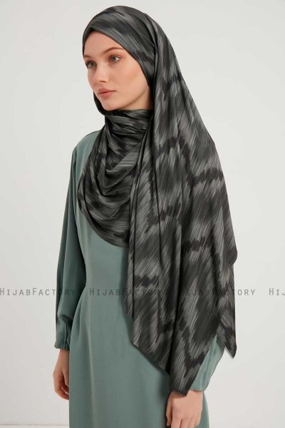 Tansu - Schwarz Gemustert Hijab