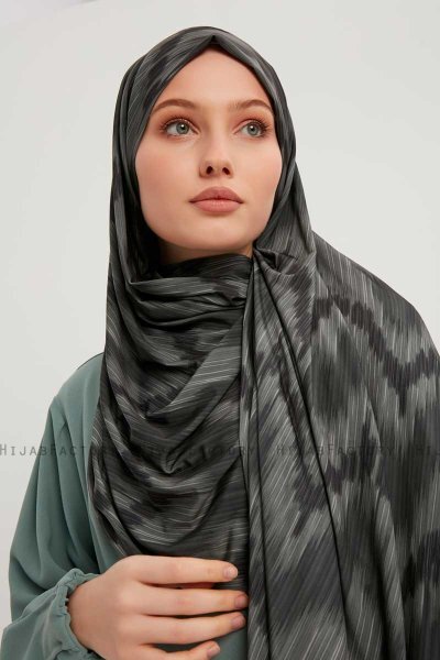 Tansu - Schwarz Gemustert Hijab