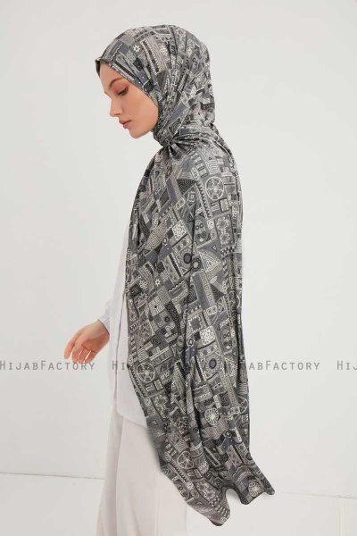 Gulya - Grau Gemustert Hijab