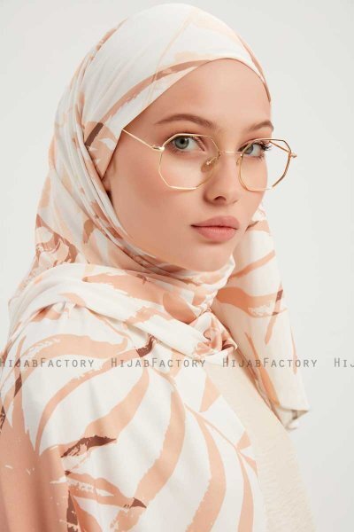 Ezmeray - Beige Gemustert Hijab
