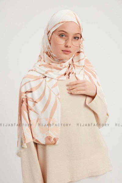 Ezmeray - Beige Gemustert Hijab