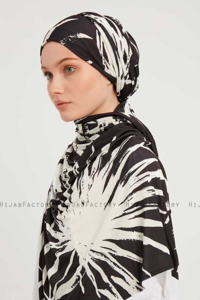 Ezmeray - Schwarz Gemustert Hijab