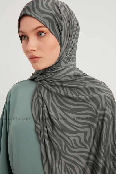 Hafiz - Grau Gemustert Hijab