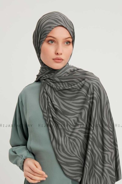 Hafiz - Grau Gemustert Hijab