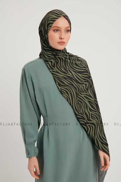 Hafiz - Grün Gemustert Hijab
