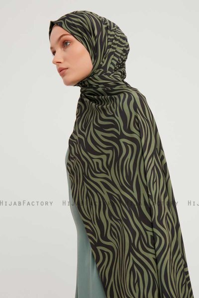 Hafiz - Grün Gemustert Hijab