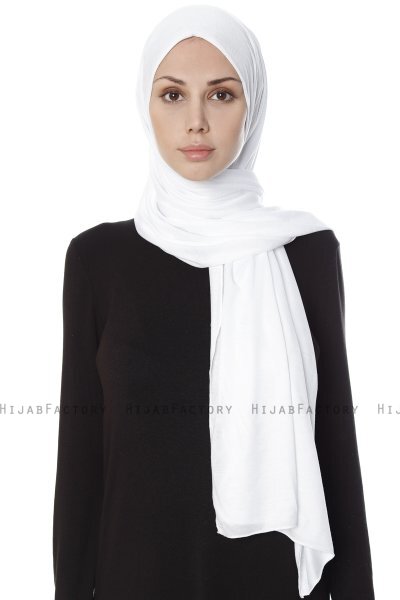 Farah - Weiß Jersey Hijab Kopftuch