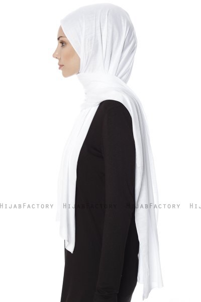 Farah - Weiß Jersey Hijab Kopftuch