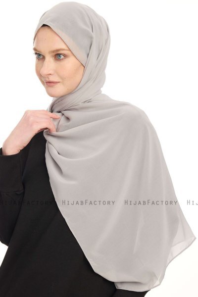 Chiffon Hijab - Grau