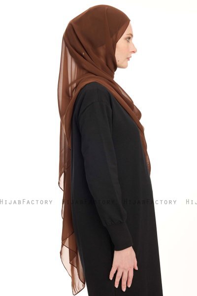 Chiffon Hijab - Braun