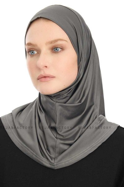 Yazmin - Dunkelgrau Amira Hijab Kopftuch Ready To Wear