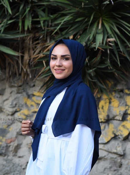 Alida - Navy Blau Baumwolle Hijab - Mirach