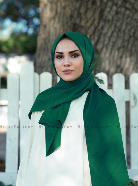 Alida - Dunkelgrün Baumwolle Hijab - Mirach