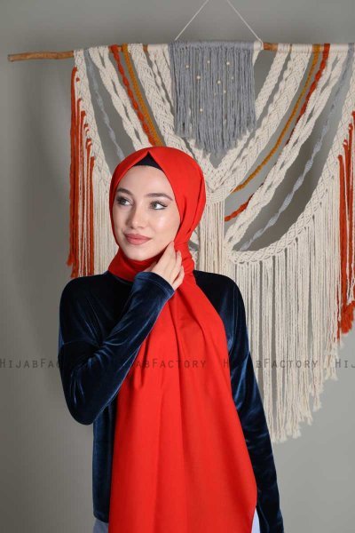 Alida - Rot Baumwolle Hijab - Mirach