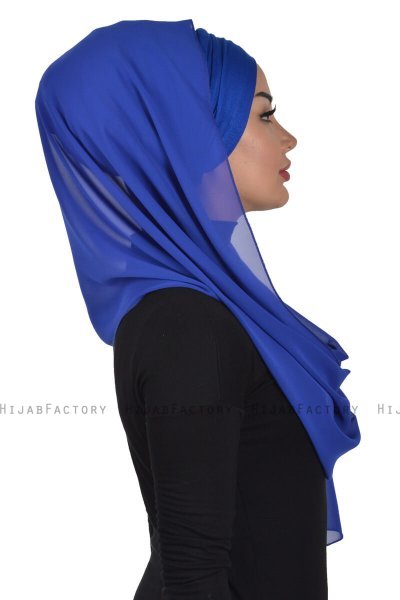 Alva - Blau Praktisch Hijab & Untertuch