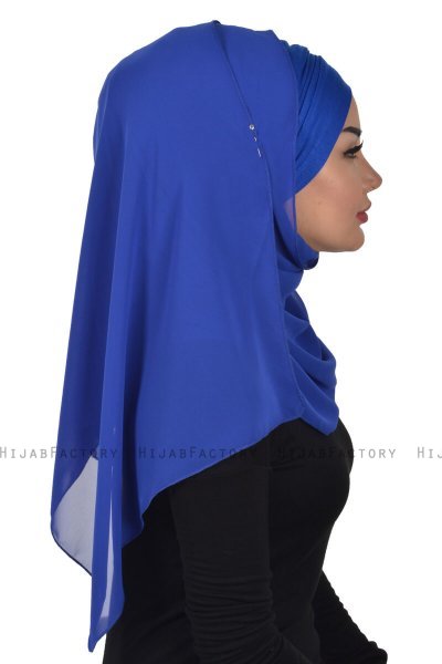 Alva - Blau Praktisch Hijab & Untertuch