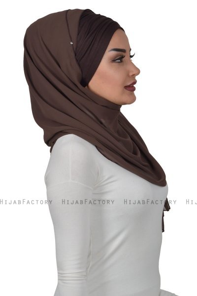 Alva - Braun Praktisch Hijab & Untertuch