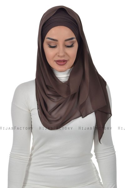 Alva - Braun Praktisch Hijab & Untertuch