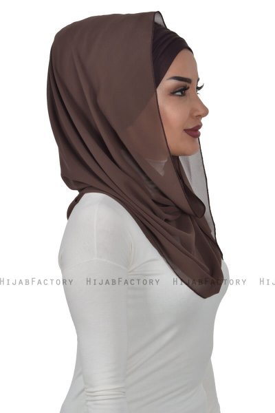 Alva - Braun Praktisch Hijab & Untertuch