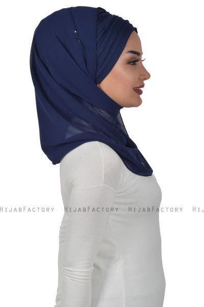Alva - Navy Blau Praktisch Hijab & Untertuch