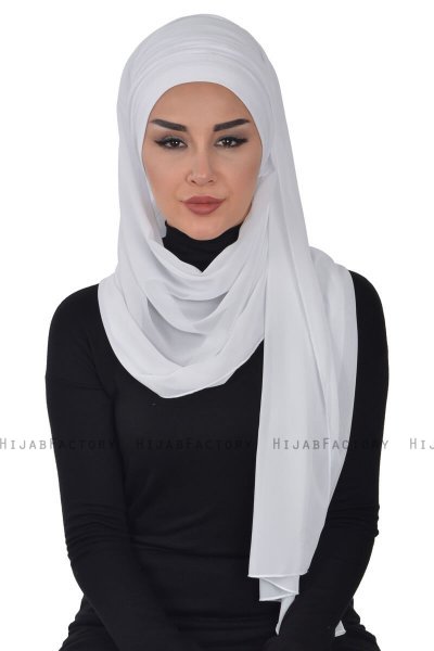 Alva - Weiß Praktisch Hijab & Untertuch